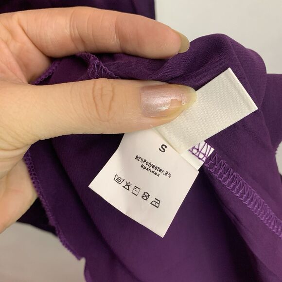 Lyaner Women’s Amazon Purple Satin Slip Dress Size S Small Slit On Side - Picture 6 of 6